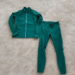 Outdoor Voices Teal Frostknit Frost knit set green Activewear Jacket S/M